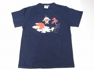 k4934：非売品☆サントリー×ドラえもん和風TシャツSフロントプリントTee/紺/日本製：35