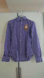 ラルフローレン 長袖シャツ ストライプシャツ　2　紫　パープル　
