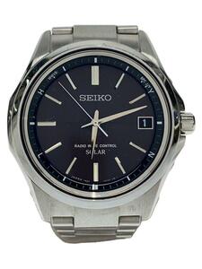 SEIKO◆BRIGHTZ/ソーラー腕時計/アナログ/ステンレス/ブラック/シルバー/7B24-0