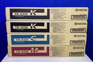 【越谷発】純正未使用品【KYOCERA】☆ TK8326　トナーカートリッジ☆ ３色（K×2 C×1 M×1）４本セット （36080）