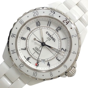 シャネル CHANEL J12 GMT H2126 ホワイト文字盤 ホワイトセラミック 腕時計 メンズ 中古