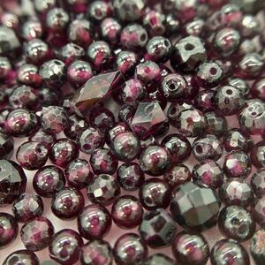 ■ガーネットアクセサリーパーツおまとめ■◎a重量59g ルース 裸石 宝石 jewelry garnet 柘榴石 両穴 パーツ アルマンダイト CE0