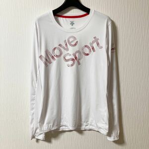 DESCENTE デサント move sport ムーブスポーツ 長袖シャツ ロンT トレーニングシャツ ランニングシャツ Lサイズ 白