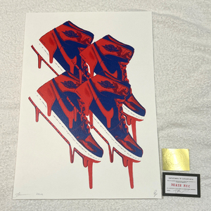 世界限定100枚 DEATH NYC ナイキ NIKE エア・ジョーダン1 SNKRS AIR JORDAN ポップアート アートポスター 現代アート KAWS Banksy