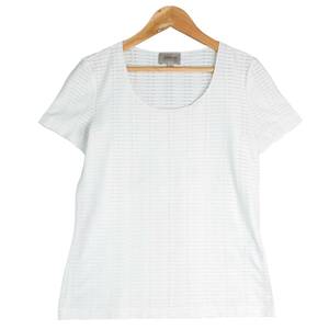 良品◆ ARMANI COLLEZIONI アルマーニ コレツォーニ 軽やか♪ ストレッチ 立体デザイン 半袖 カットソー Tシャツ 白 レディース 38　0784D0