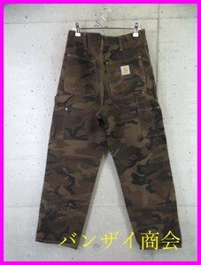 4240b25◆良品です◆80cm◆Carhartt カーハート ダブルニー 迷彩カモフラージュ ワークパンツ W30/ダック地/デトロイト/アクティブパーカー