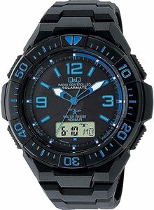 同梱可能 腕時計 シチズン 電波ソーラー クロノグラフ 10気圧防水 メンズ MD06-335 メンズ ブラック × ブルー/3509