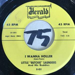 試聴 DOO-WOP 1956 LITTLE BUTCHIE SAUNDERS AND HIS BUDDIES I WANNA HOLLER / GREAT BIG HEART 両面NM 