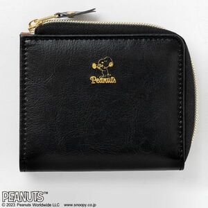 2 95 スヌーピー BLACK SMOOTH COMPACT 財布 送料210円