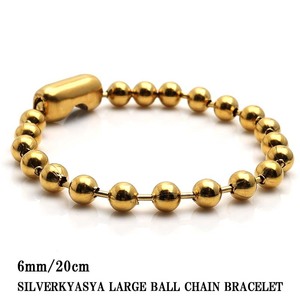 ラージボールブレスレット ゴールド 18k gp 金 ボールチェーンブレスレット 太幅 6mm チェーンブレスレット (20cm)