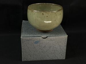【福蔵】高取焼 茶碗 高取八仙作 天目釉 茶道具 径12.7cm