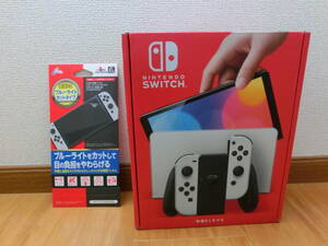 未使用品 保管品 任天堂 Nintendo Switch ニンテンドー スイッチ 本体 有機ELモデル ホワイト HEG-S-KAAAA 保護フィルム付/激安1円スタート
