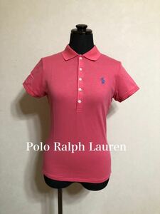 【美品】 Polo Ralph Lauren ポロ ラルフローレン レディース 鹿の子 ポロシャツ トップス サイズM 半袖 ピンク