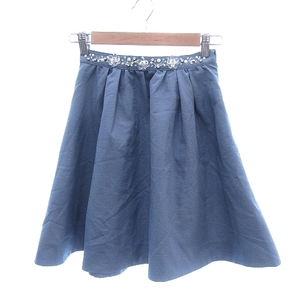 リランドチュール Rirandture フレアスカート ミニ ビーズ 装飾 0 青 ブルー /AU レディース