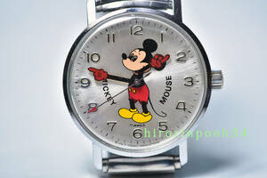 即決　HELBROS 　ヘルブロス　ミッキーマウス　 手巻腕時計　最高級17石　ＯＨ済み