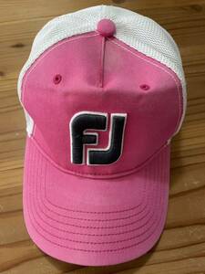 送料込み！FootJoy メッシュキャップ ピンク×白 ゴルフキャップ フットジョイ サンバイザー 帽子 キャップ GOLF ゴルフウェア