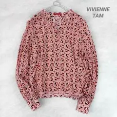 ヴィヴィアンタム VIVIENNE TAM 長袖ブラウス 総柄 38 美品