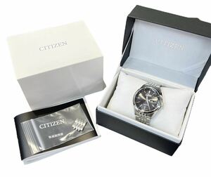 ☆CITIZEN シチズン Eco-Drive H100-S113156 エコドライブ ラウンド ブラック文字盤 シルバー 取り扱い説明書 コマ×2 箱