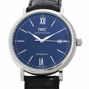 [3年保証] IWC メンズ ポートフィノオートマティック 150イヤーズ IW356518 限定2000本 ブルー文字盤 ワニ革 自動巻 腕時計 中古 送料無料