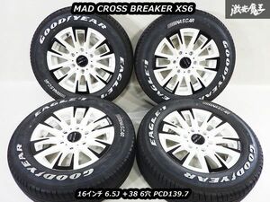 ●MAD CROSS BREAKER XS6 マッドクロス ブレイカー 16インチ 6.5J ＋38 6穴 PCD139.7 ホイール 4本セット タイヤ付 ハイエース キャラバン