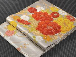 花籠文 西陣織 袋帯　TAGA02007風楽