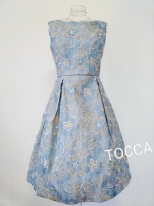 ☆【即決送料無料】TOCCAトッカフラワー刺繍ワンピースブルー系4☆