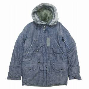 極美品 15AW バズリクソンズ × シュガーケーン BR13305 TYPE DENIM N-3B デニム シビリアン ミリタリー コート ジャケット 50周年記念 L