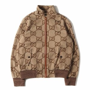 美品 GUCCI グッチ ジャケット サイズ:44 21AW ジャンボ GG キャンバス ブルゾン 680812 Z8AVS ハイネック ベージュ アウター イタリア製