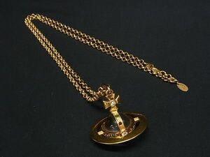 1円 ■美品■ Vivienne Westwood ヴィヴィアンウエストウッド スモールオーブ カラーストーン ネックレス アクセサリー ゴールド系 BK0343