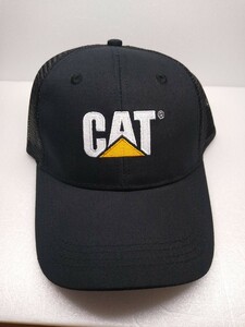 キャタピラー　CAT　帽子　キャップ　メッシュ　ブラック　ファッション　コレクション　オリジナル　フリーサイズ　カジュアル　レジャー