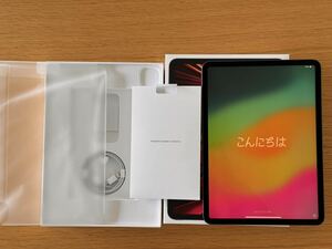 中古美品 Apple 11インチ iPad Pro 第3世代 スペースグレイ Wi-Fi MHQR3J/A ケーブル未使用 ガラスフィルム2枚付き