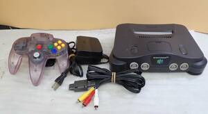 任天堂 Nintendo 64 ニンテンドウ64 ゲーム機 NUS-001 アダプター・AVケーブル・コントローラ付 動作確認済み#TN51409
