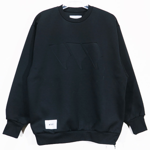 WTAPS ダブルタップス 24SS WOUND/SWEATER/POLY.:///: 241ATDT-CSM07 ワウンド スウェット ブラック トップス クルーネック トレーナー apk