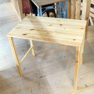 中古 無印計画 パイン材 折りたたみ式 テーブル 木製 W80ｘD50ｘH70cm 生活 家具 無垢材 インテリア 