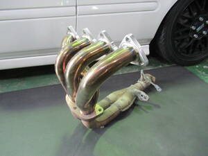 DEEPS★EG6シビックSiRスプーンspoon 4in2 EXHAUST MANIFOLD タコ足 純正FパイプO2センサー付き★検)DC2 EG2 EG9 EK4 EK9 B16A B16B B18C