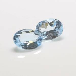 特別価格 6x8mmスカイブルートパーズオーバルルース2個2.85ct