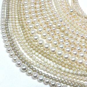 ［アコヤ本真珠アクセサリーパーツおまとめ］a 約129.0g 約3.0~7.5mm あこや ベビーパール baby ネックレス pearl necklace parts DA0