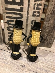 即決ビンテージ★ プランターズ MR.PEANUT ミスターピーナッツ ソルト＆ペッパーシェイカー / NA674