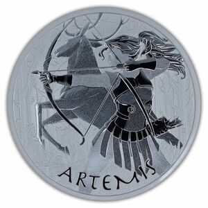 [保証書・カプセル付き] 2023年 (新品) ツバル「オリンポスの神々・アルテミス 月、狩りの女神」純銀 1オンス 銀貨