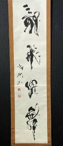 【模写】【中国掛軸】陳海彬一行書「龍飛兜舞」紙本 検)古玩 書法/墨蹟/書画/掛け軸/書/中国/山水/日本画/花鳥/中国美術 水墨