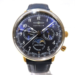 ツェッペリン ヒンデンブルグ 7039-3 クォーツ 時計 腕時計 メンズ レディース 美品☆0336