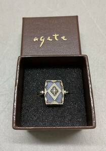agete アガット リング ゴールド 指輪 アクセサリー 0.014 カラット 15号 重さ 3.8g