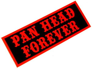 新品 アウトローワークス ハーレーダビッドソン エンジン ステッカー 「PAN HEAD」 (赤×黒) スカルフライト ウェストライド パンヘッド