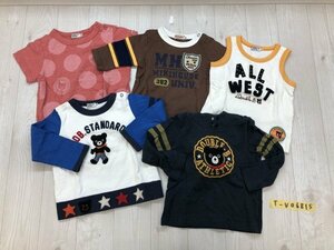 MIKIHOUSE ORIGINAL・DOUBLE.B MIKIHOUSE ミキハウス キッズ 男の子 90サイズ トップス 5点セット まとめ売り 茶・赤