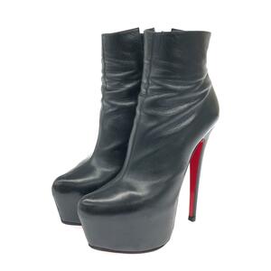 ◆Christian Louboutin クリスチャンルブタン ブーツ 37◆ ブラック レザー レディース 靴 シューズ ブーティー boots