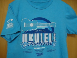 即決　ハワイ　ウクレレ フェスティバル2019’　Ｔシャツ　水色　Ｓ
