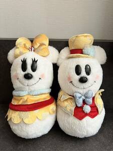 ミッキーマウス&ミニーマウスペアぬいぐるみクリスマスChristmas雪だるま