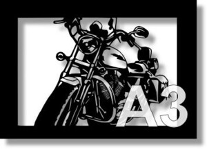 ハーレー・ダビッドソン(Harley‐Davidson) スポーツスターXL1200Lの切り絵　【A3サイズ】[B3-020]