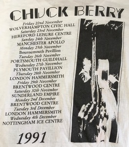古着 良品 CHUCK BERRY チャックベリー 1991年 ロンドン公演 Tシャツ size XL ハマースミス コレクター向きです