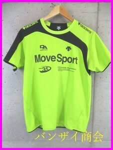 【送料300円可】1150b6◆吸汗速乾◆DESCENTE デサント【MOVE SPORTS ムーブスポーツ】半袖ドライTシャツ L/ジャージジャケット/カットソー